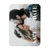 Mixタイポグラフィモダン写真Save the Date マグネット (縦)