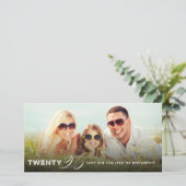 Mixタイポグラフィ2026シンプル年モダン初の写真 シーズンカード (スタンド正面)