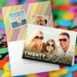 Mixタイポグラフィ2026シンプル年モダン初の写真 シーズンカード