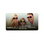 Mixタイポグラフィ2026シンプル年末年始の写真アドレス ラベル (正面)