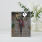 Mixモダンタイポグラフィ2025カレンダー写真新年 シーズンポストカード (スタンド正面)