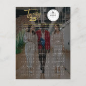 Mixモダンタイポグラフィ2025カレンダー写真新年 シーズンポストカード (正面)