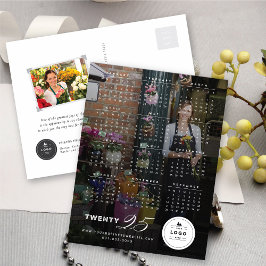 Mixモダンタイポグラフィ2025カレンダー写真新年 シーズンポストカード