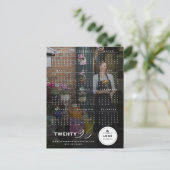 Mixモダンタイポグラフィ2025カレンダー写真新年 シーズンポストカード (スタンド正面)