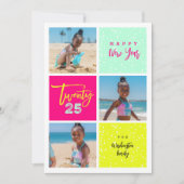 Mix Brush Script 2025タイポグラフィ新年写真3 シーズンカード (正面)