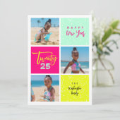 Mix Brush Script 2025タイポグラフィ新年写真3 シーズンカード (スタンド正面)