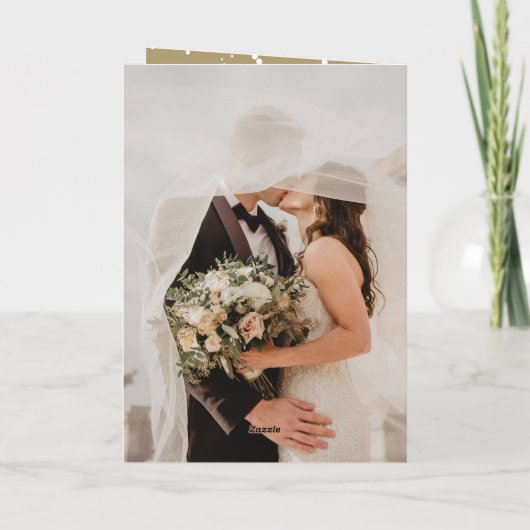 Mix Photoの後を楽しくタイポグラフィ結婚する シーズンカード (裏面)