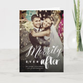 Mix Photoの後を楽しくタイポグラフィ結婚する シーズンカード (正面)