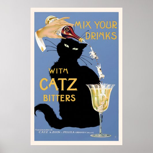 Mix Your Drinks with Catz Bitters Vintage ポスター (正面)