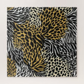 Mixed Animal Print Zebra Leopard Tiger Mixed Print ジグソーパズル (横)