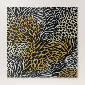 Mixed Animal Print Zebra Leopard Tiger Mixed Print ジグソーパズル (縦)