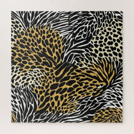 Mixed Animal Print Zebra Leopard Tiger Mixed Print ジグソーパズル