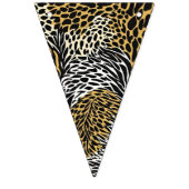 Mixed Animal Print Zebra Leopard Tiger Mixed Print バンティングフラッグ (第3の旗)