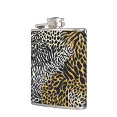 Mixed Animal Print Zebra Leopard Tiger Mixed Print フラスク (左)