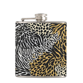 Mixed Animal Print Zebra Leopard Tiger Mixed Print フラスク
