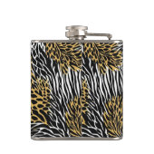 Mixed Animal Print Zebra Leopard Tiger Mixed Print フラスク (裏面)