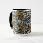 Mixed Animal Print Zebra Leopard Tiger Mixed Print マグカップ (正面左)