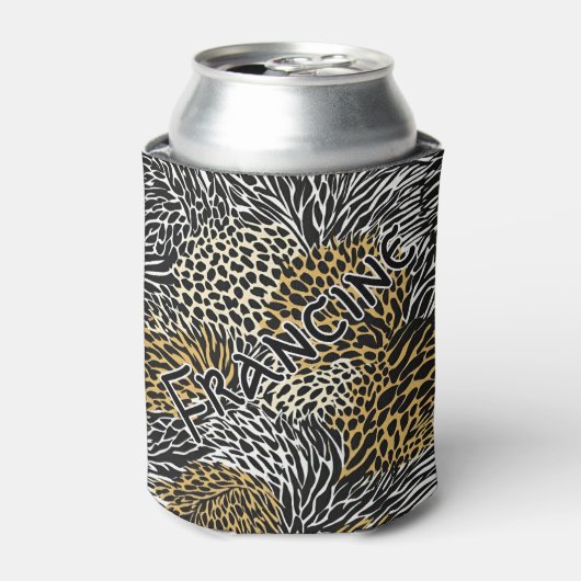 Mixed Animal Print Zebra Leopard Tiger Mixed Print 缶クーラー (缶正面)