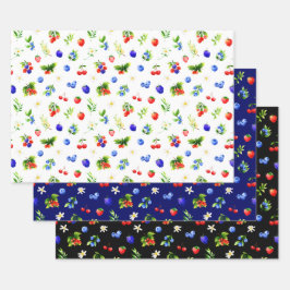 Mixed Berries Pattern ラッピングペーパーシート