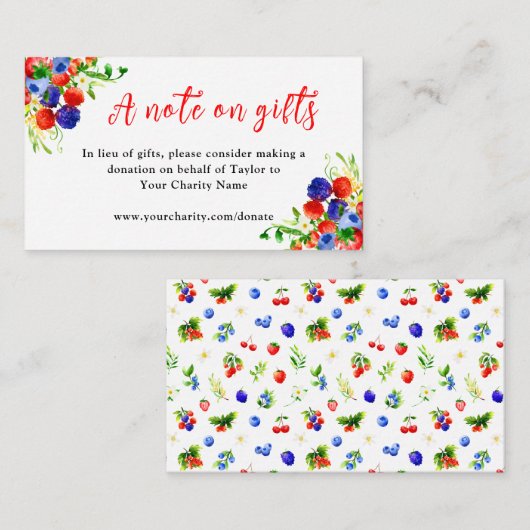 Mixed Berries with Foliage Birthday A Note On Gift エンクロージャーカード (正面/裏面)