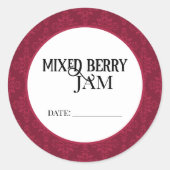 Mixed Berry Jam Canning Lid Labels ラウンドシール (正面)
