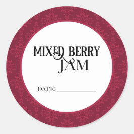 Mixed Berry Jam Canning Lid Labels ラウンドシール
