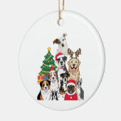 Mixed Breed Dog Christmas Tree Custom Ornament セラミックオーナメント (左)