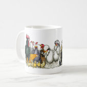 Mixed breeds of chicken and poultry mug コーヒーマグカップ (正面左)
