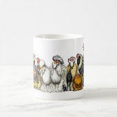 Mixed breeds of chicken and poultry mug コーヒーマグカップ (中央)