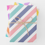 Mixed Colorful Stripes Pattern ラッピングペーパーシート (インサイチュ)