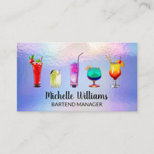 Mixed Drinksイラストレーション Pastel Foil 名刺