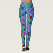 Mixed Floral on Blue Leggings レギンス (裏面)
