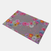 Mixed flowers in modern art ドアマット (アングル)