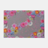 Mixed flowers in modern art ドアマット (正面)