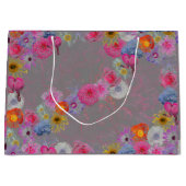 Mixed flowers in modern art ラージペーパーバッグ (正面)