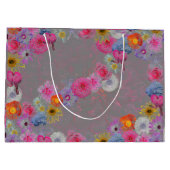 Mixed flowers in modern art ラージペーパーバッグ (裏面)