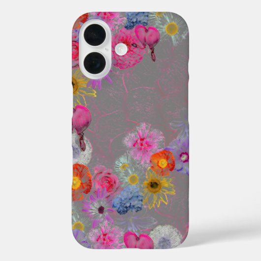 Mixed flowers in modern art Case-Mate iPhoneケース (裏面)
