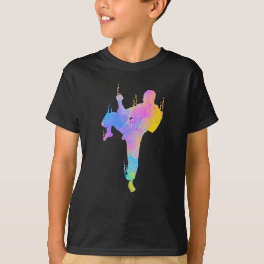 Mixed Martial Arts Colorful Silhouette for Girls Tシャツ (正面)