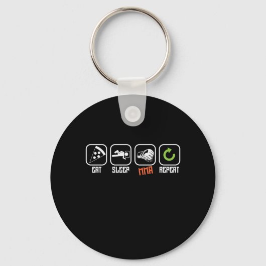 Mixed Martial Arts "Eat, Sleep, MMA, Repeat" キーホルダー (正面)