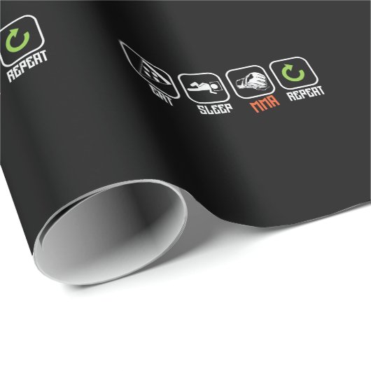 Mixed Martial Arts "Eat, Sleep, MMA, Repeat" ラッピングペーパー (ロールコーナー)