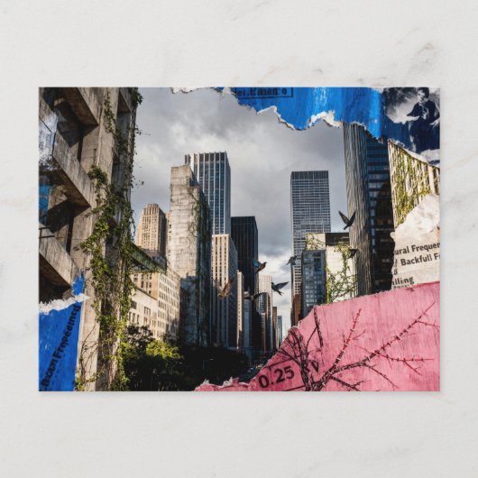 Mixed media Architecture Collage ポストカード (正面)