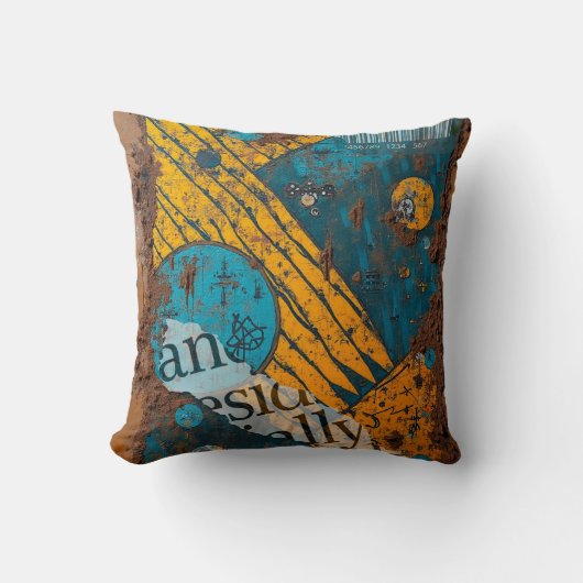 Mixed Media Collage クッション (正面)