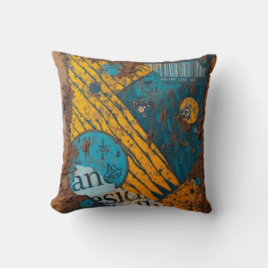 Mixed Media Collage クッション (正面)