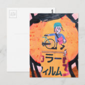 Mixed Media collage Newspaper delivery person  ポストカード (正面/裏面)