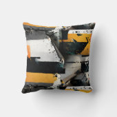 Mixed Media Collage (yellow + black) 2-sided クッション (裏面)