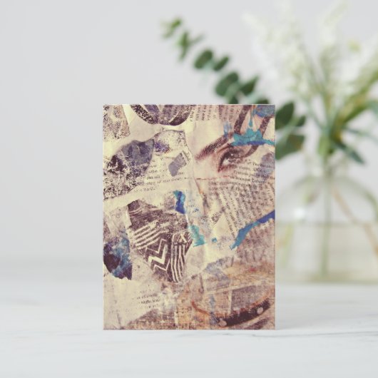 Mixed Media Eye Patterns Abstract ポストカード (スタンド正面)