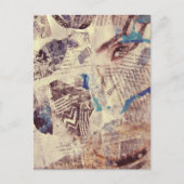 Mixed Media Eye Patterns Abstract ポストカード (正面)