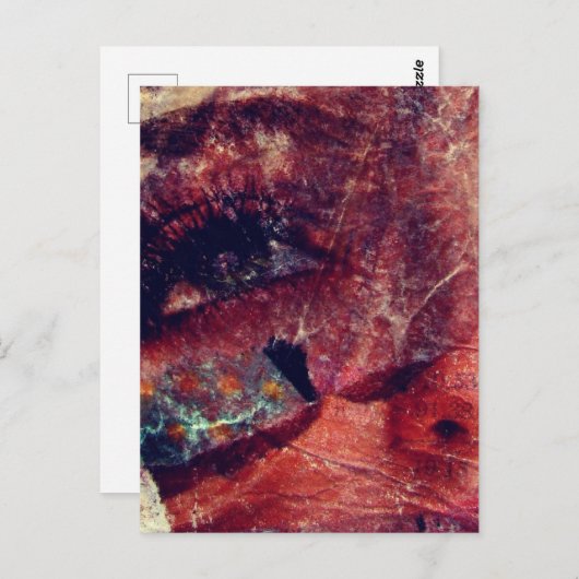 Mixed Media Face Abstract ポストカード (正面/裏面)