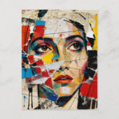 Mixed media Face Collage ポストカード (正面)