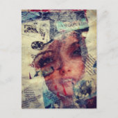 Mixed Media Fashion Tips Abstract Collage ポストカード (正面)